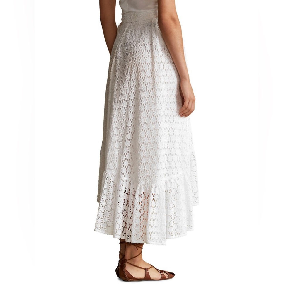 Polo Ralph Lauren ~ Eyelet Midi Wrap Skirt in white - Picture 4 of 8